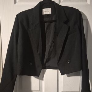 Aland Black Cropped Blazer